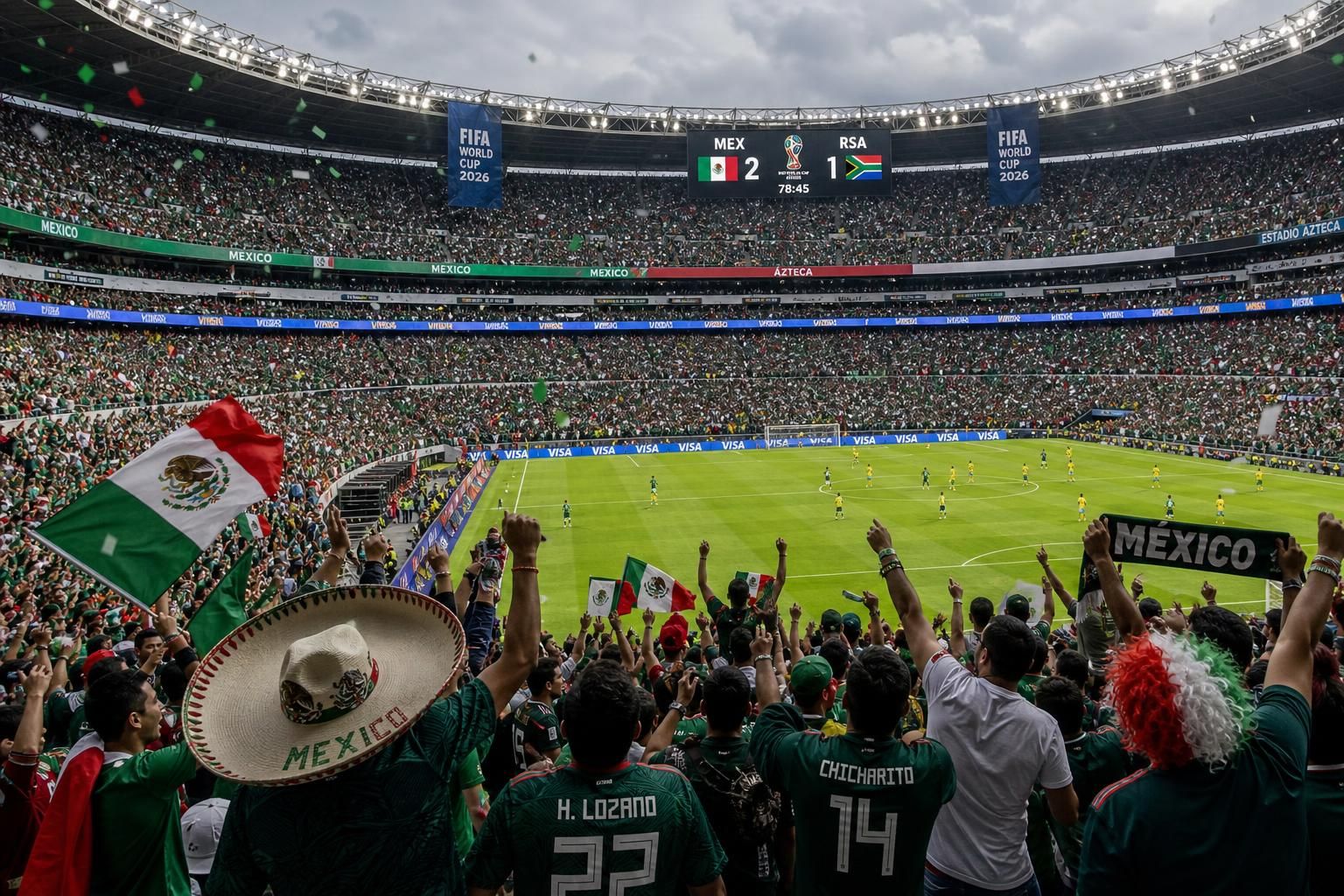 suivez en direct le match intense entre le mexique et l'afrique du sud dans l'ambiance enfiévrée du mythique stade azteca lors de la coupe du monde.