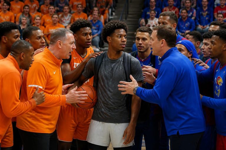 tennessee et kansas se livrent à une bataille intense pour recruter un meneur de transfert très convoité, promettant un recrutement clé et des enjeux majeurs pour la saison à venir.