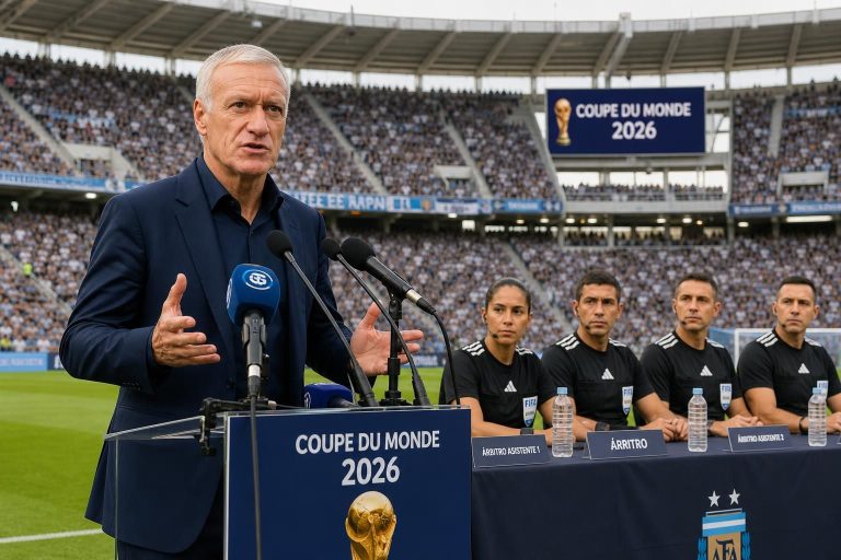 pour la coupe du monde 2026, didier deschamps insiste pour que les arbitres argentins soient aussi performants que clément letexier, garantissant ainsi un arbitrage de haut niveau.