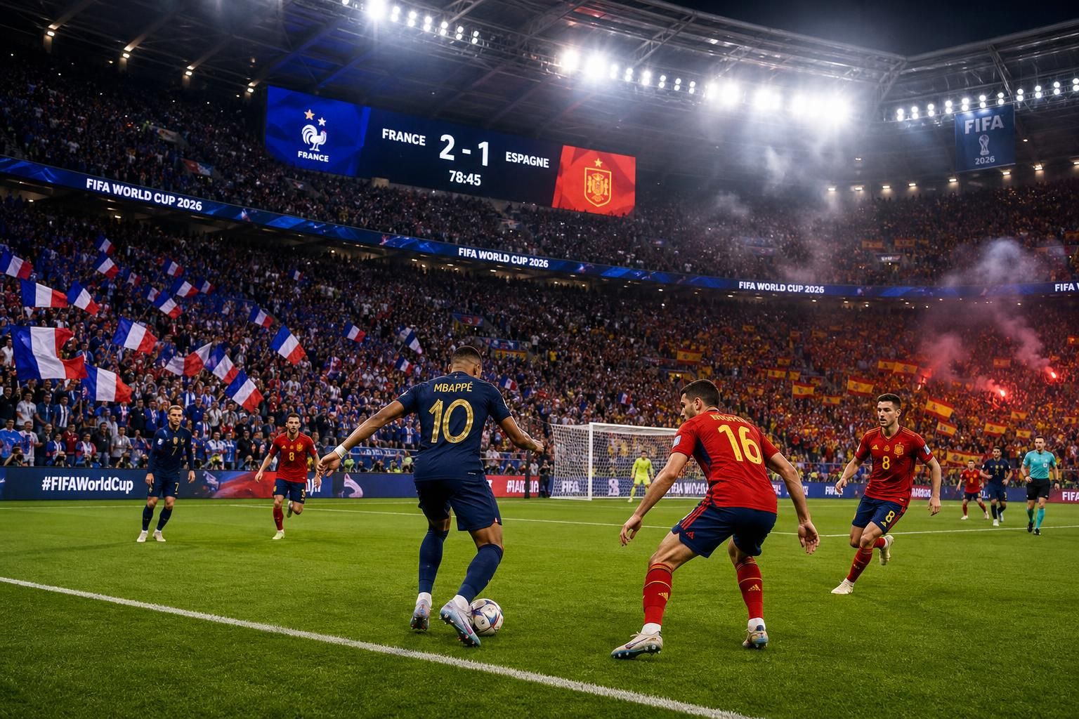 suivez en direct le match intense de la coupe du monde 2026 entre la france et l'espagne. ne manquez rien de ce duel exceptionnel avec les dernières mises à jour et analyses.