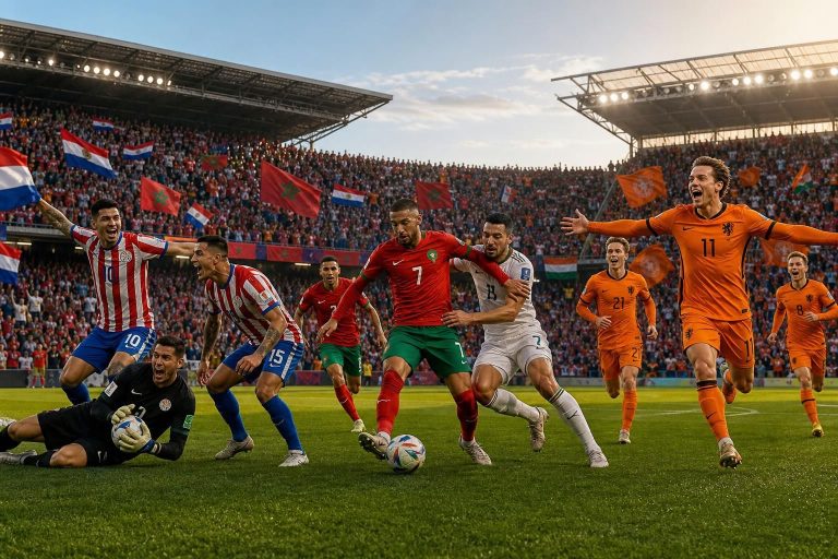 découvrez les dernières surprises de la coupe du monde 2026 : le paraguay crée l'exploit, le maroc s'impose difficilement, et les pays-bas impressionnent par leur performance.