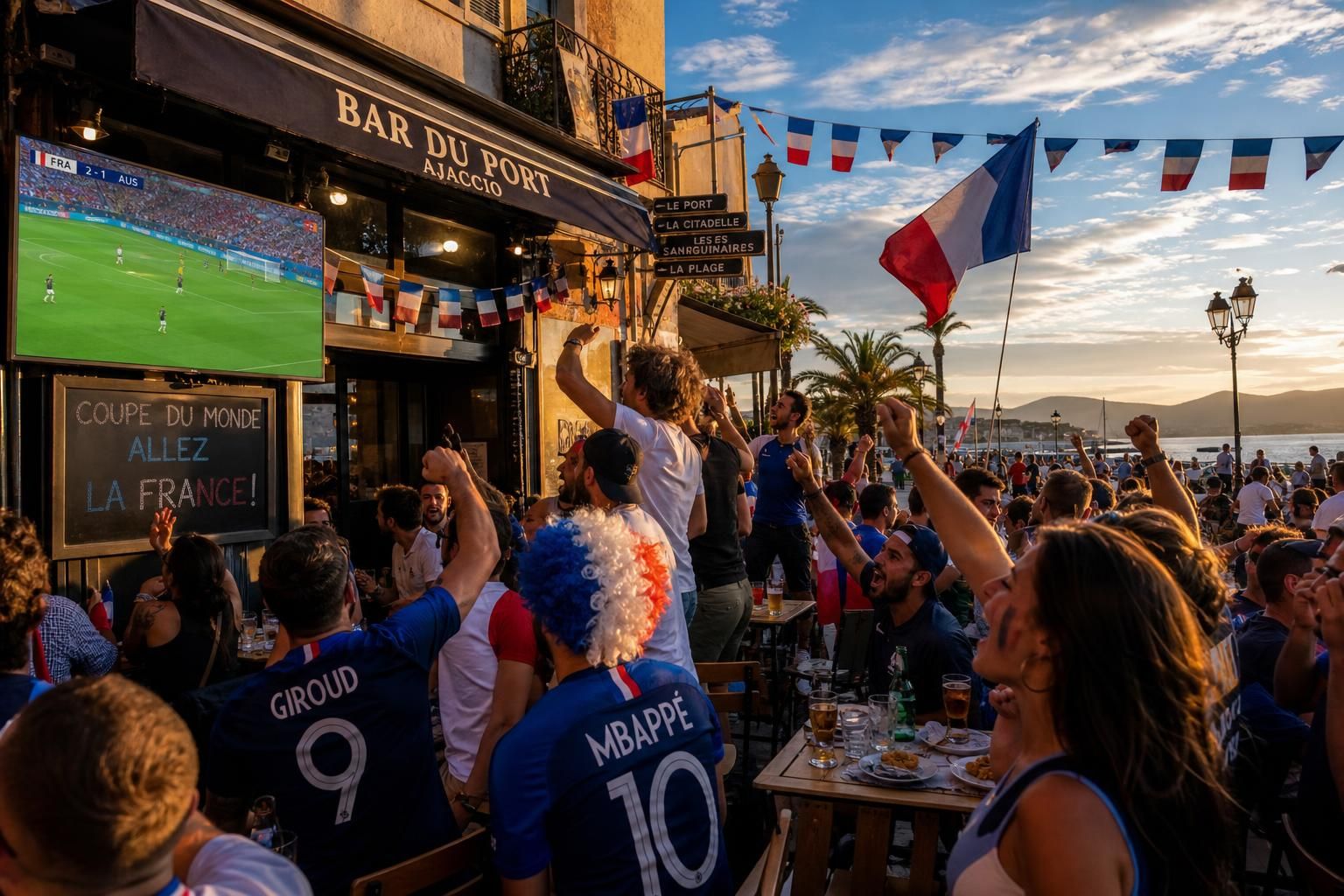 découvrez l'ambiance mêlée de joie et de déception dans les bars et restaurants d'ajaccio lors de la coupe du monde.
