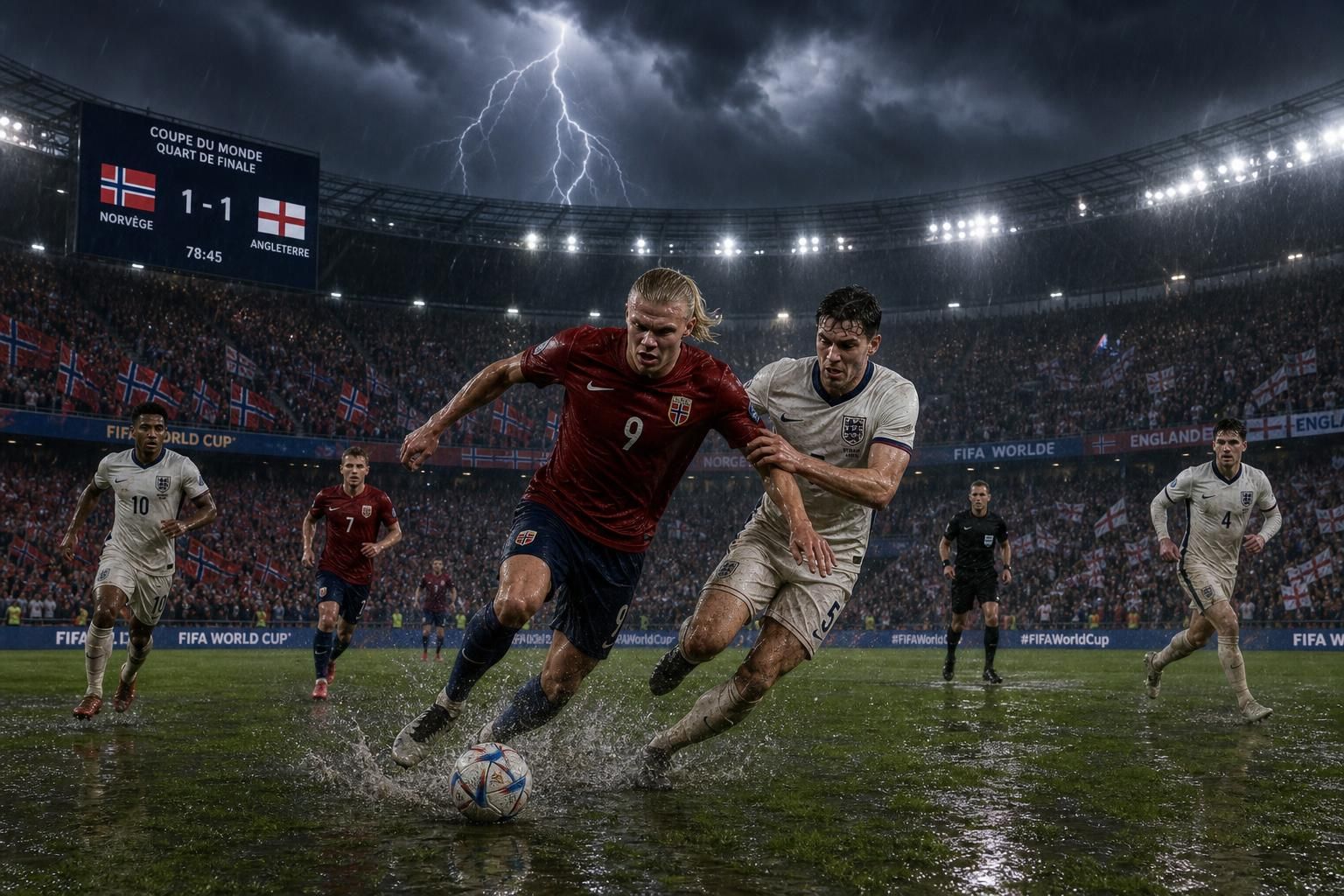 revivez les moments forts du quart de finale coupe du monde entre la norvège et l'angleterre, actuellement suspendu en raison des conditions météorologiques imprévisibles.