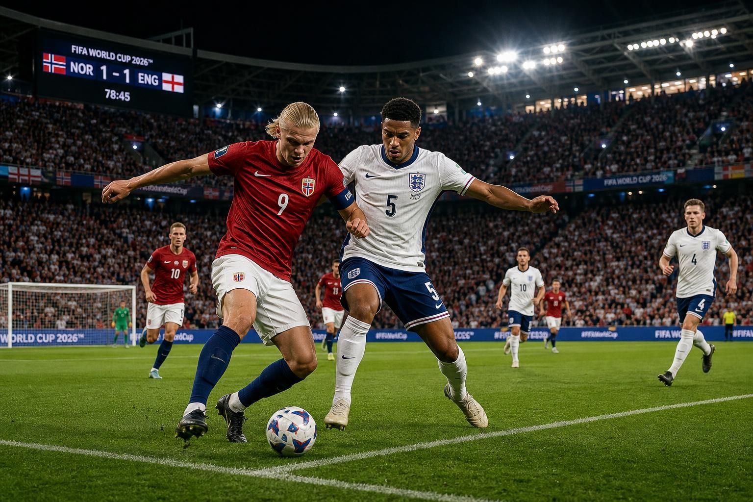 suivez en direct le match passionnant entre la norvège et l'angleterre, un duel intense pour décrocher une place en demi-finales de la coupe du monde 2026.