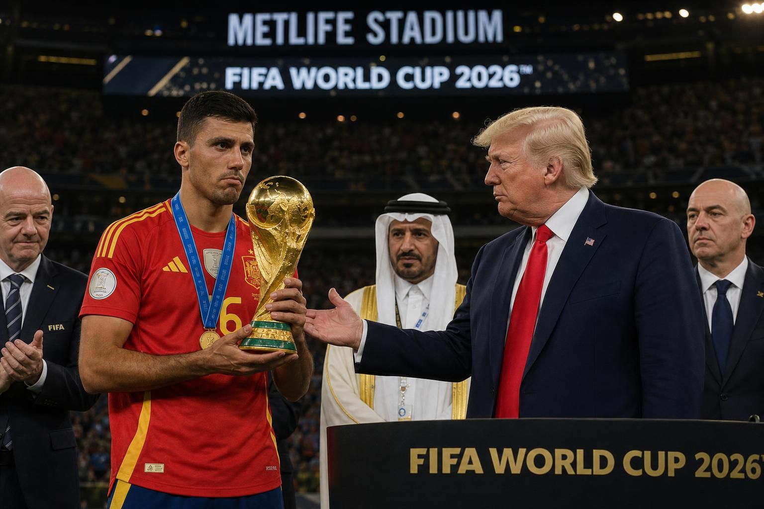 mondial 2026 : rodri demande à trump de s'effacer lors de la cérémonie de remise du trophée pour assurer un moment respectueux et centré sur le football.