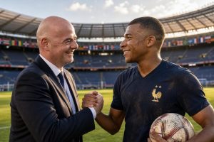 découvrez les réactions d'infantino saluant le doublé de mbappé lors de la coupe du monde 2026, deux semaines après la fin du tournoi.