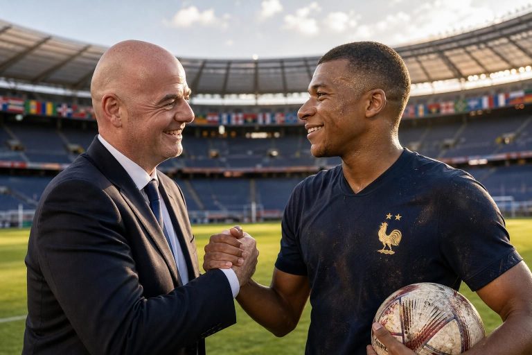 découvrez les réactions d'infantino saluant le doublé de mbappé lors de la coupe du monde 2026, deux semaines après la fin du tournoi.