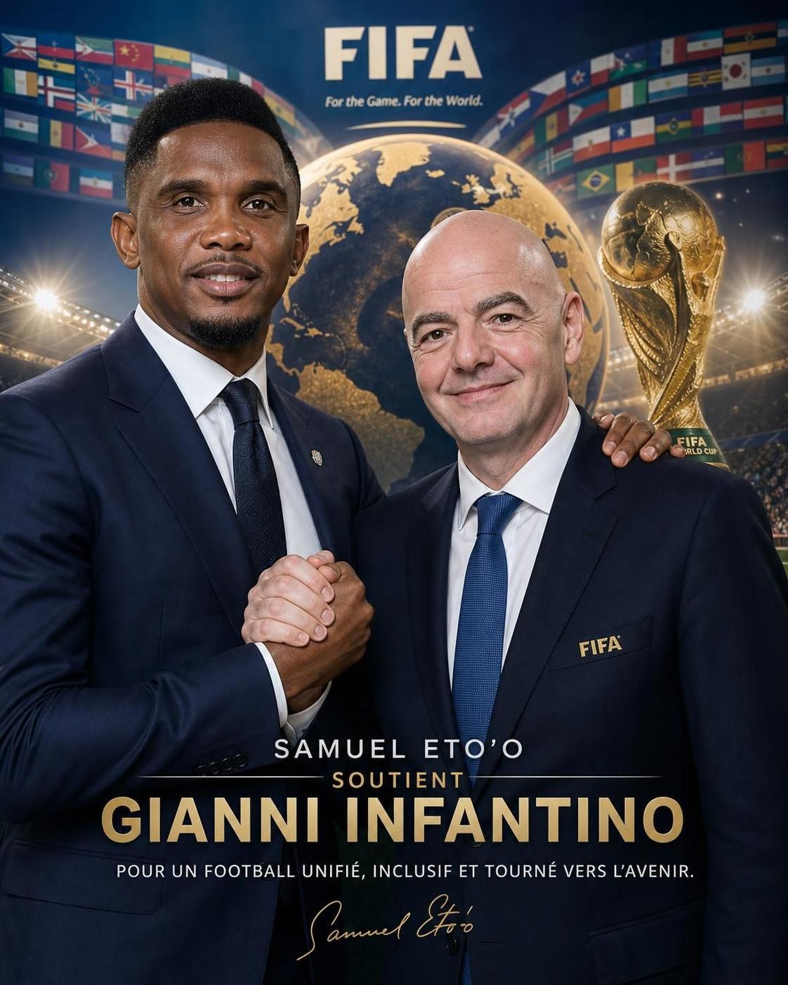découvrez la défense d'eto'o envers infantino face aux critiques concernant son projet controversé de vente, affirmant qu'il n'a rien fait de mal.