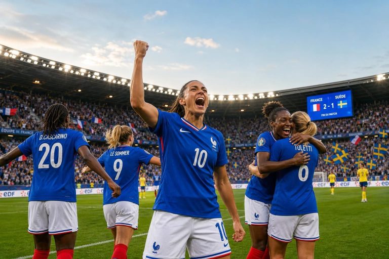 les bleues dominent la suède lors des qualifications pour la coupe du monde féminine, renforçant leurs chances de briller au qatar.
