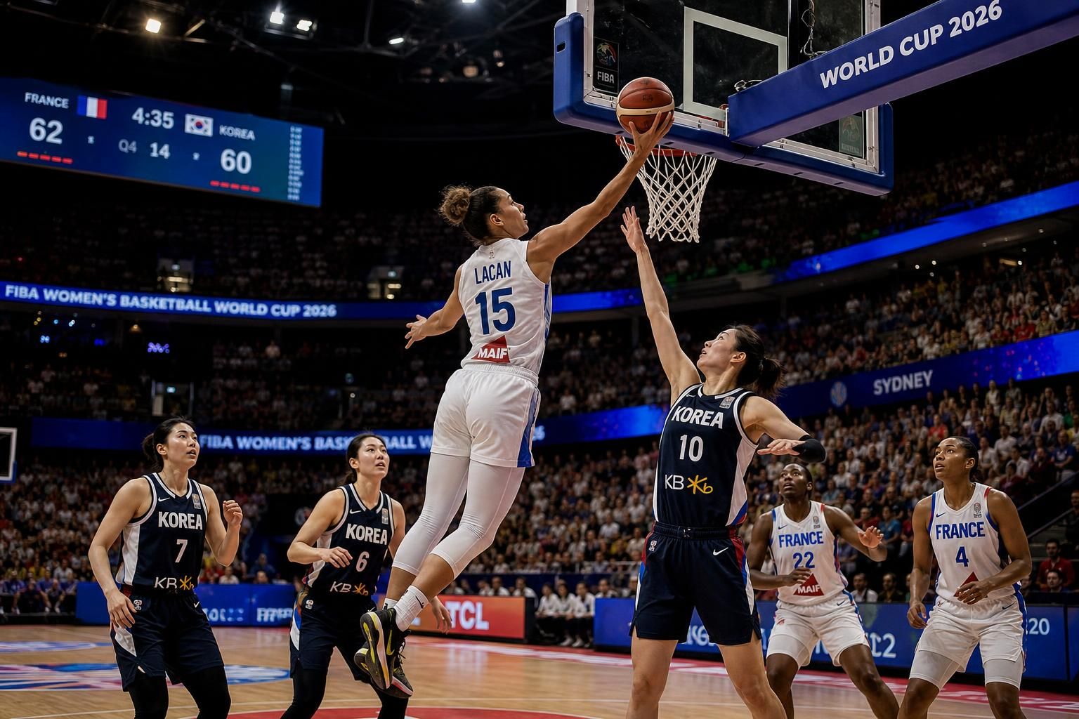 suivez la coupe du monde de basket féminin 2026 avec la france qui ouvre enfin son compteur face à la corée du sud dans un match intense et plein de suspense.